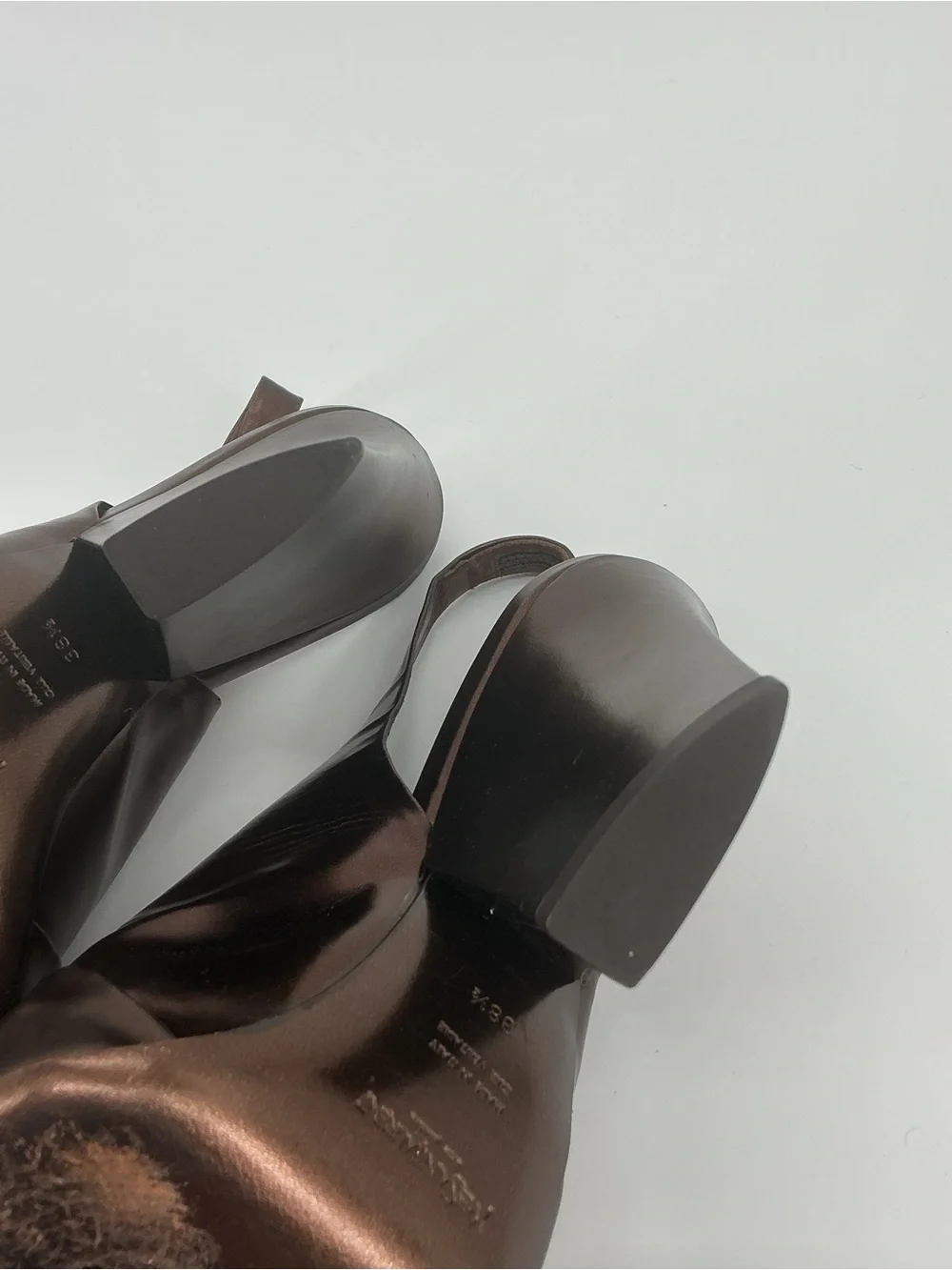 Yves Saint Laurent YSL Bronze Metallic Leather Slingback Heels 38.5